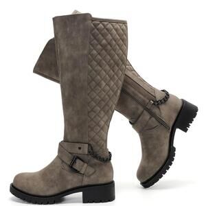 Quilted Gray Winter Boots
